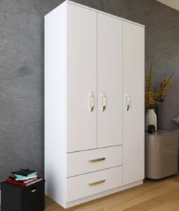Teşhir Mobilya Outlet 3 Kapaklı 2 Çekmeceli Elbise Dolabı