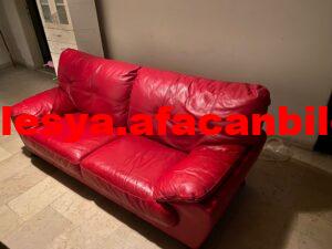 ikinci el orjinal kırmızı deri koltuk 5000 TL